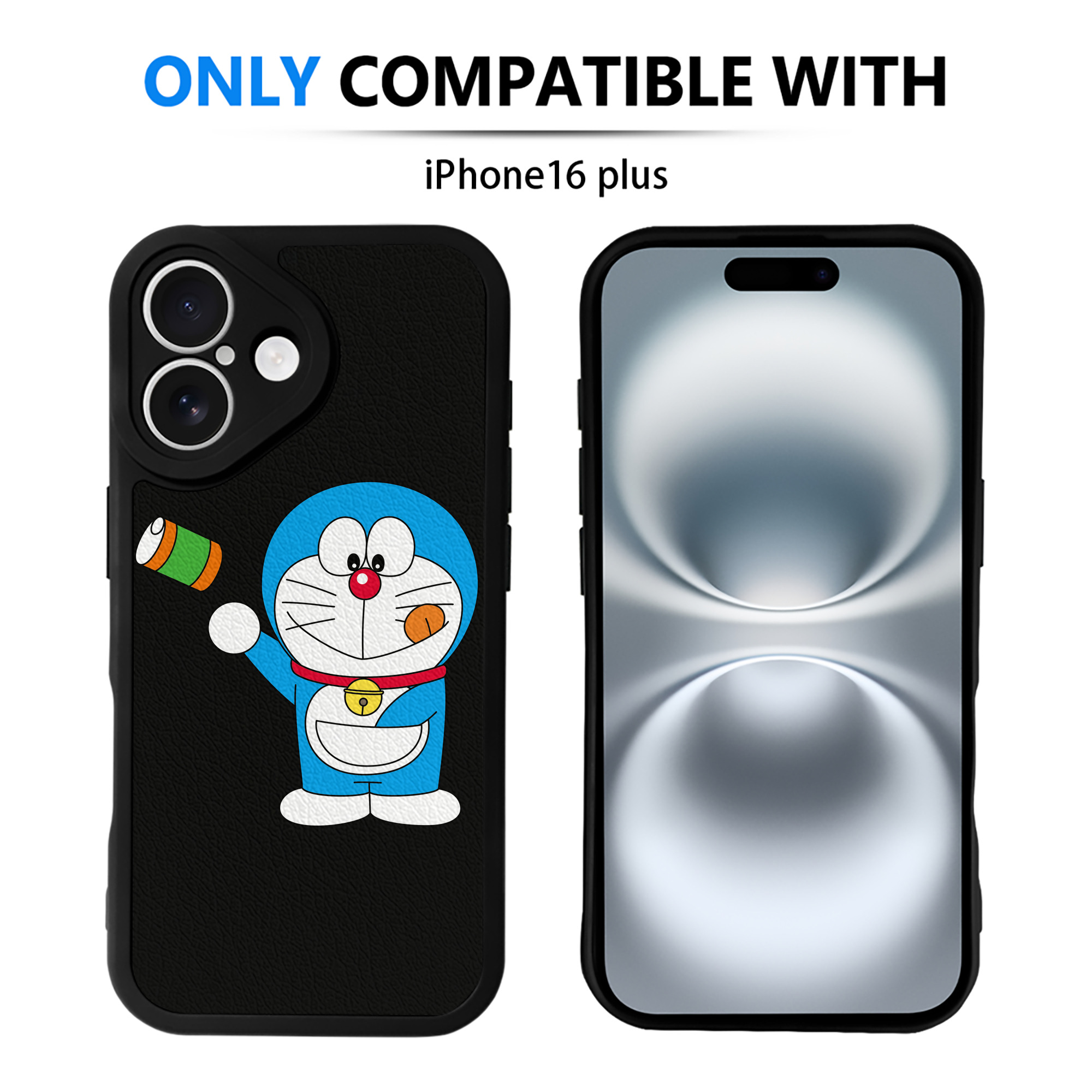 （画像用） ドラえもん Doraemon 【iPhone 16シリーズ対応】シリコンスマホケース（レザー調） 材質：シリコン